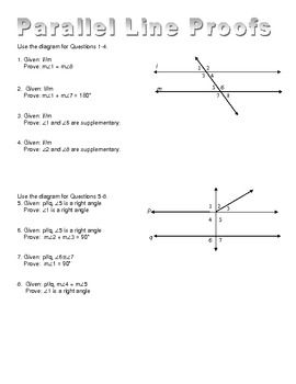 Geometry Proving Lines Parallel Worksheet Answers