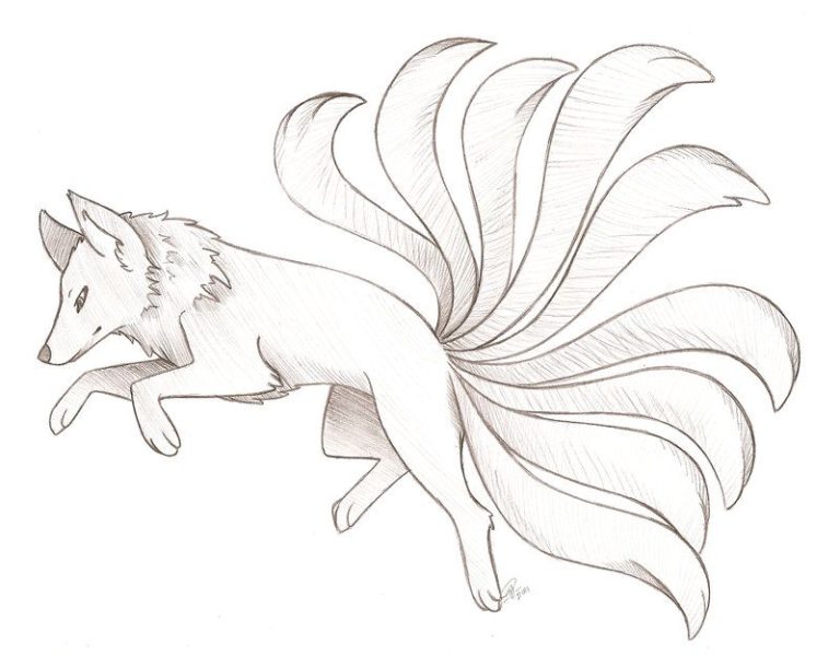 Cute Nine Tailed Fox Coloring Pages