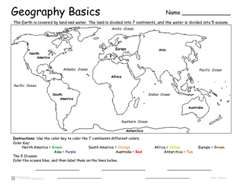 Printable Continents And Oceans Worksheet Pdf