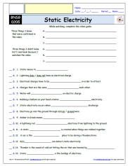 6th Grade Bill Nye Energy Worksheet