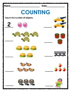 Counting Objects 1-10 Worksheets For Kindergarten