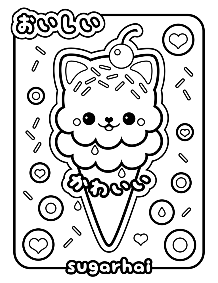 Cute Easy Ice Cream Coloring Pages