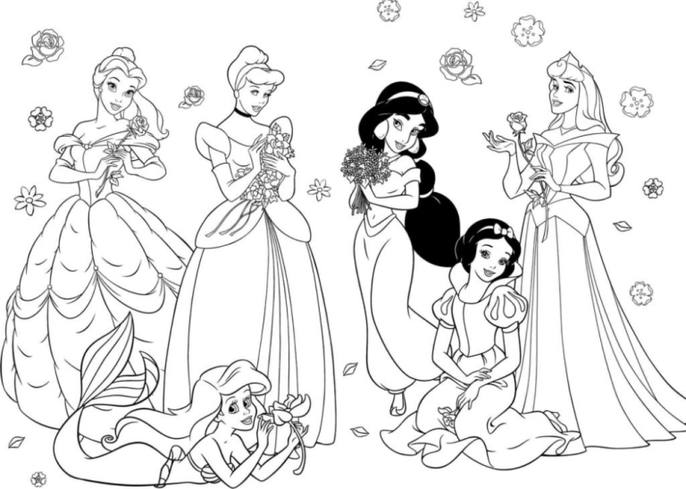 Coloring Book Pages Disney Princesses