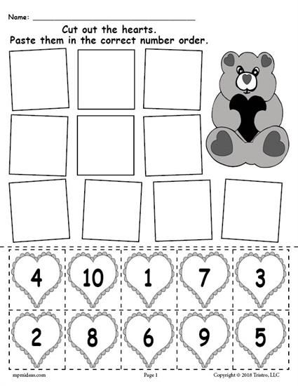 Number Recognition 1-10 Worksheets For Kindergarten