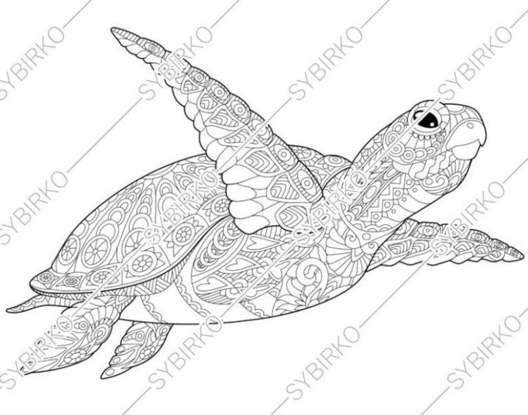 Easy Turtle Mandala Coloring Pages