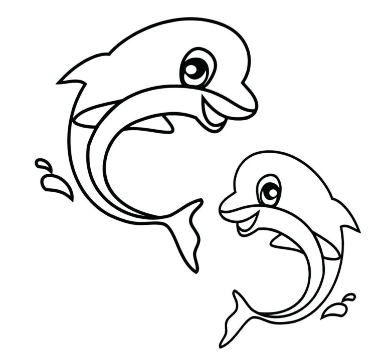 Dolphin Cute Animal Coloring Pages
