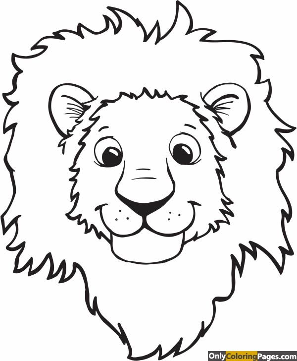 Cute Lion Face Coloring Pages