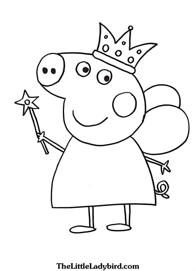 Easy Peppa Pig Colouring Sheets