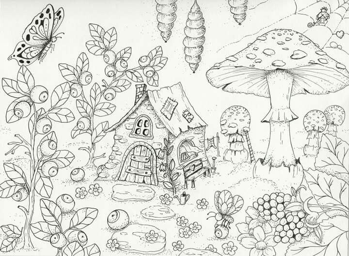 Easy Fairy Garden Coloring Pages