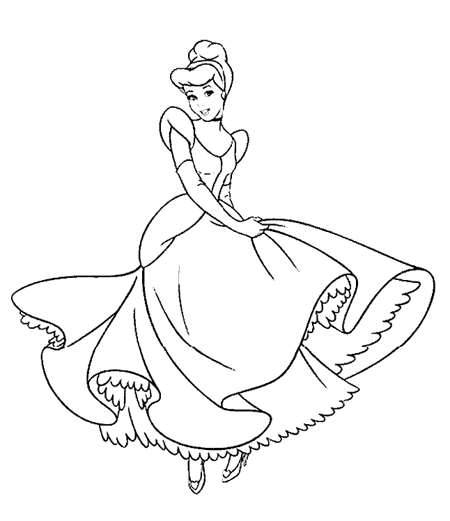 Princess Cinderella Coloring Pages For Kids
