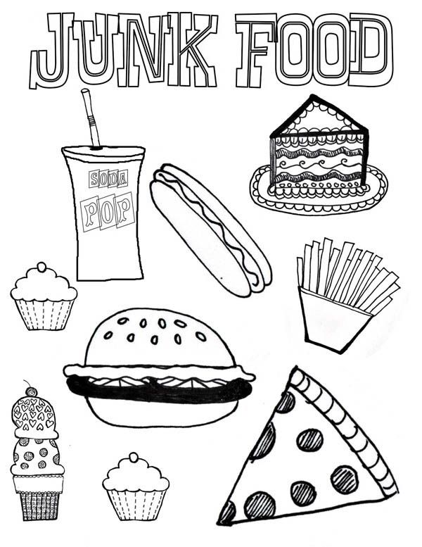 Fast Food Coloring Pages Printable