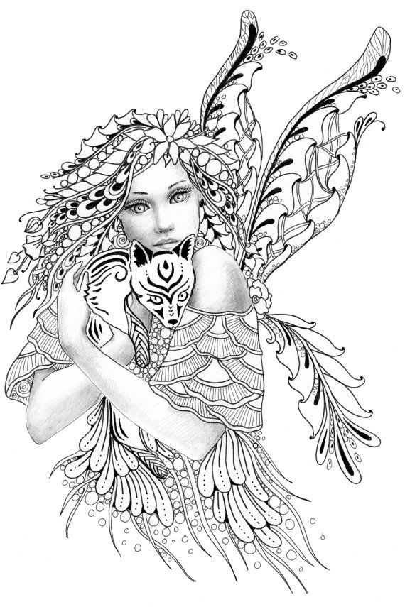 Printable Fairy Anime Coloring Pages