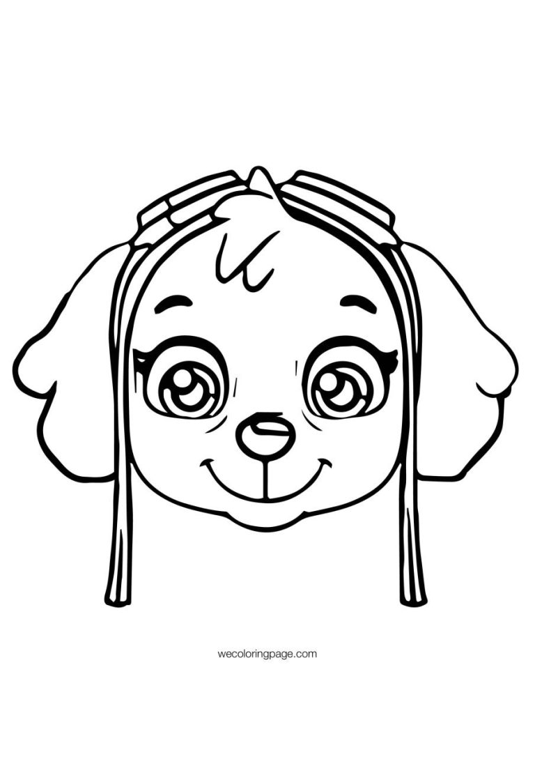 Paw Patrol Chase Face Coloring Pages
