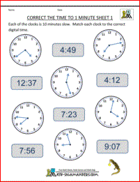 Grade 4 Math Telling Time Worksheets