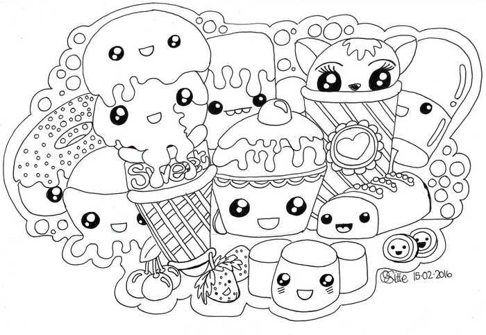 Kawaii Coloring Pages For Girls Cute
