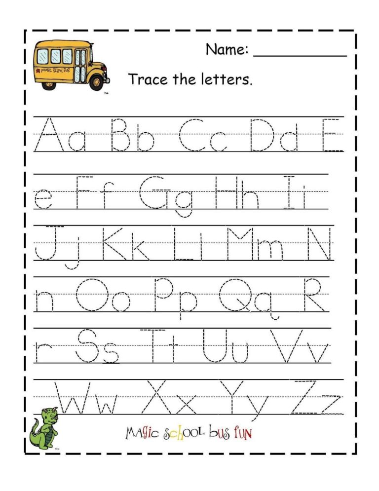 Kindergarten Abc Tracing Worksheets Free