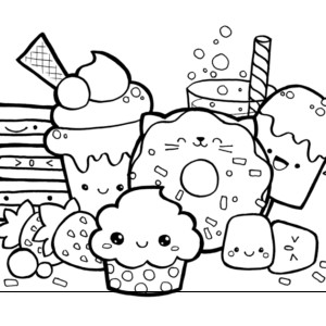Dessert Cute Food Coloring Pages