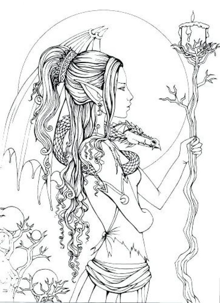 Gothic Fairy Coloring Pages Printable