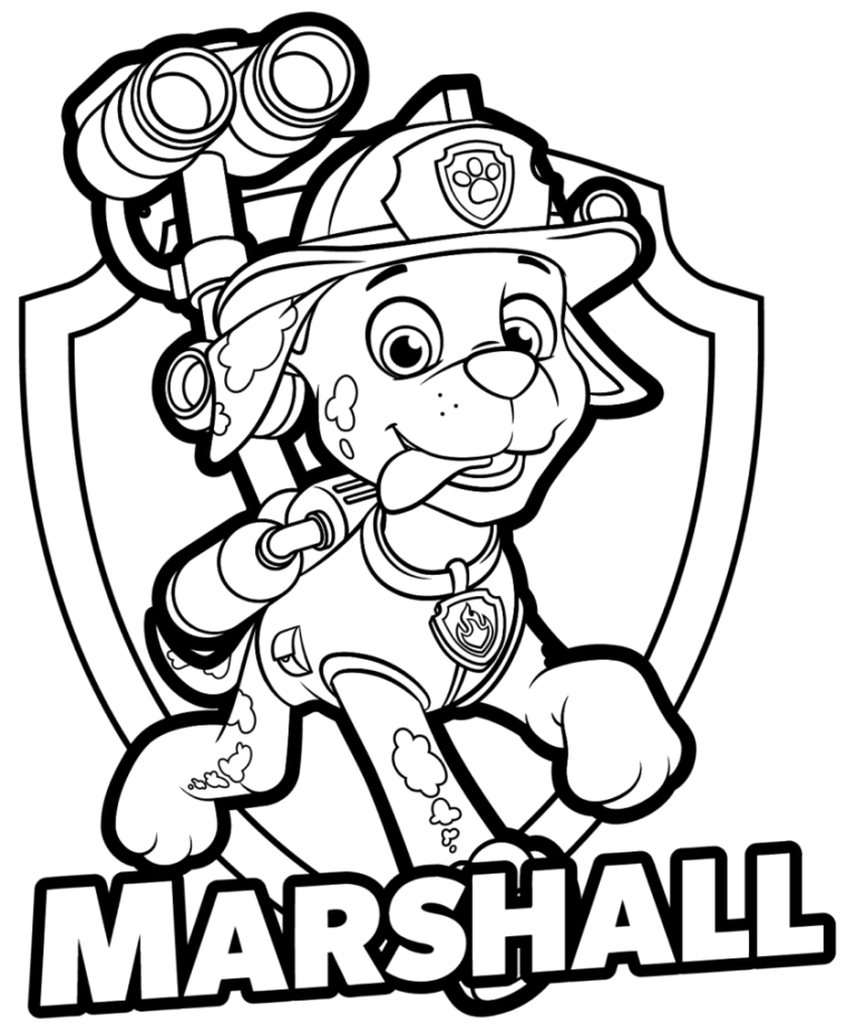 Marshall Paw Patrol Characters Coloring Pages