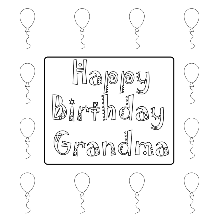Free Happy Birthday Grandma Coloring Pages