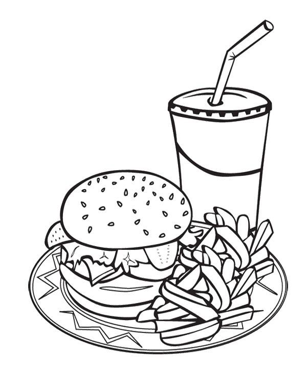 Unhealthy Food Easy Food Coloring Pages