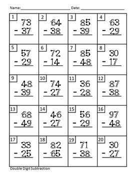 Touch Math Subtraction With Regrouping Worksheets