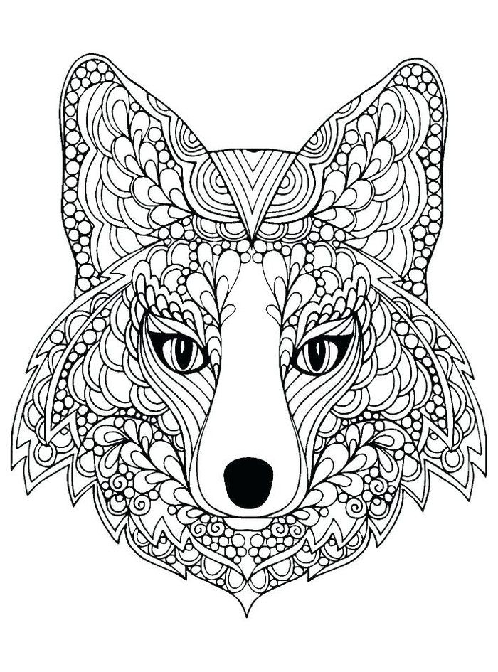 Detailed Hard Wolf Coloring Pages