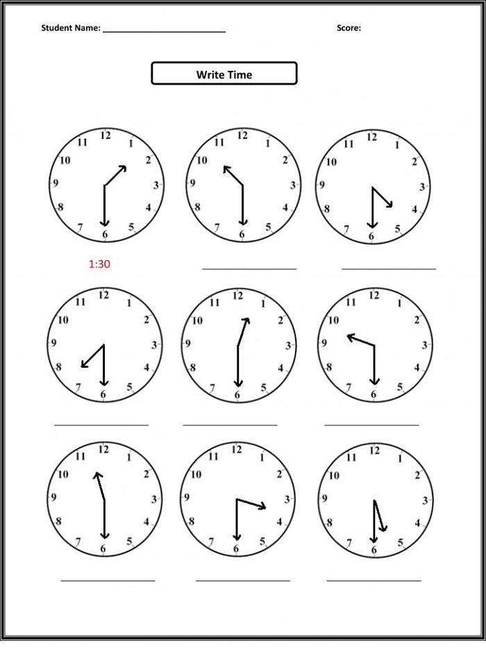 Beginner Printable Time Worksheets Grade 4