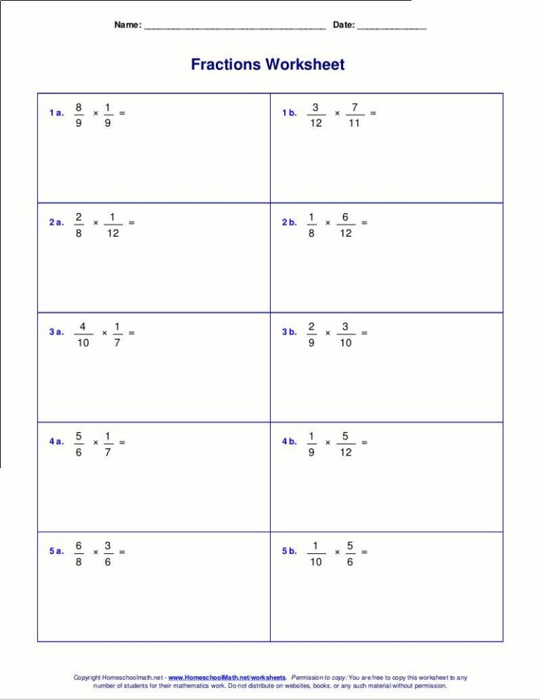 5th Grade Homeschool Math Worksheets