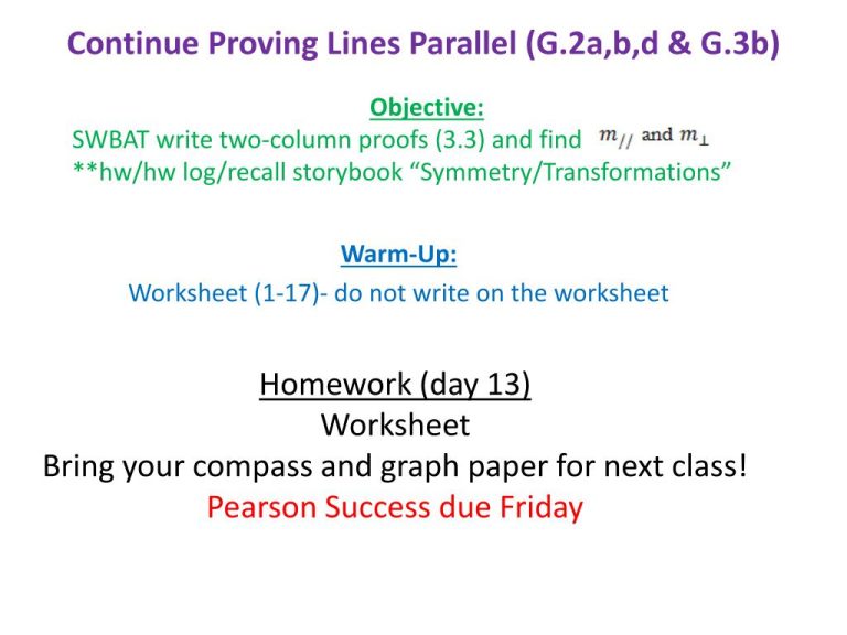 3.5 Proving Lines Parallel Worksheet Answers