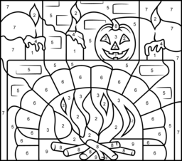 Difficult Color By Number Printable Halloween