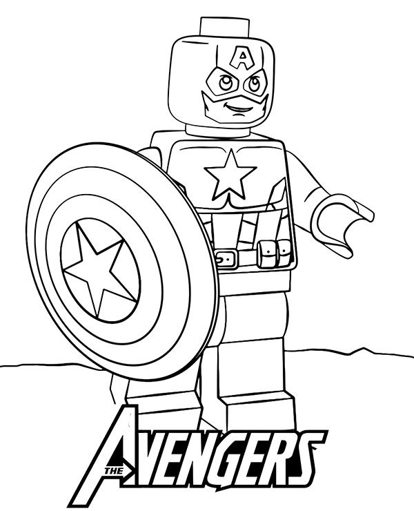 Captain America Lego Avengers Coloring Pages