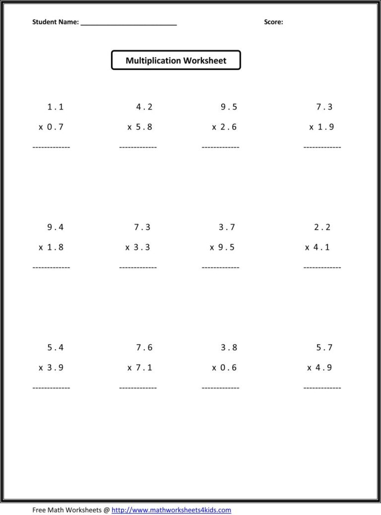 Math 6th Grade Homeschool Worksheets