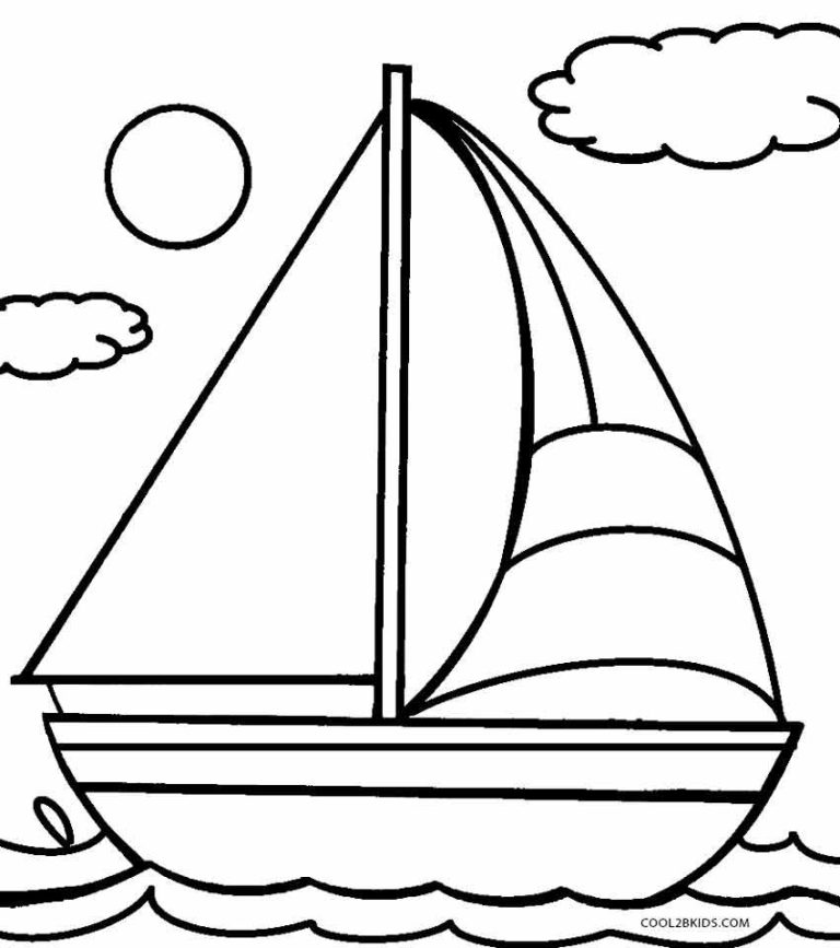 Boat Coloring Pages For Boys Easy