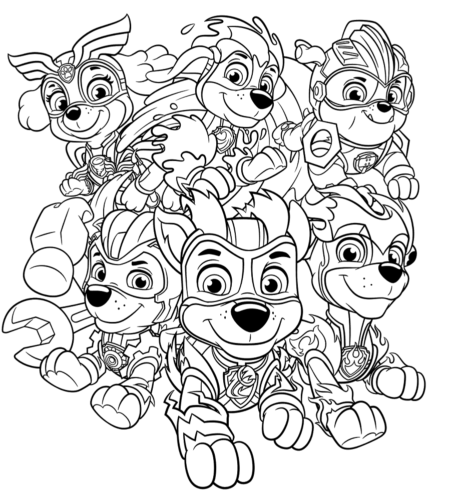 Coloring Pages For Kids Paw Patrol Mighty Pups