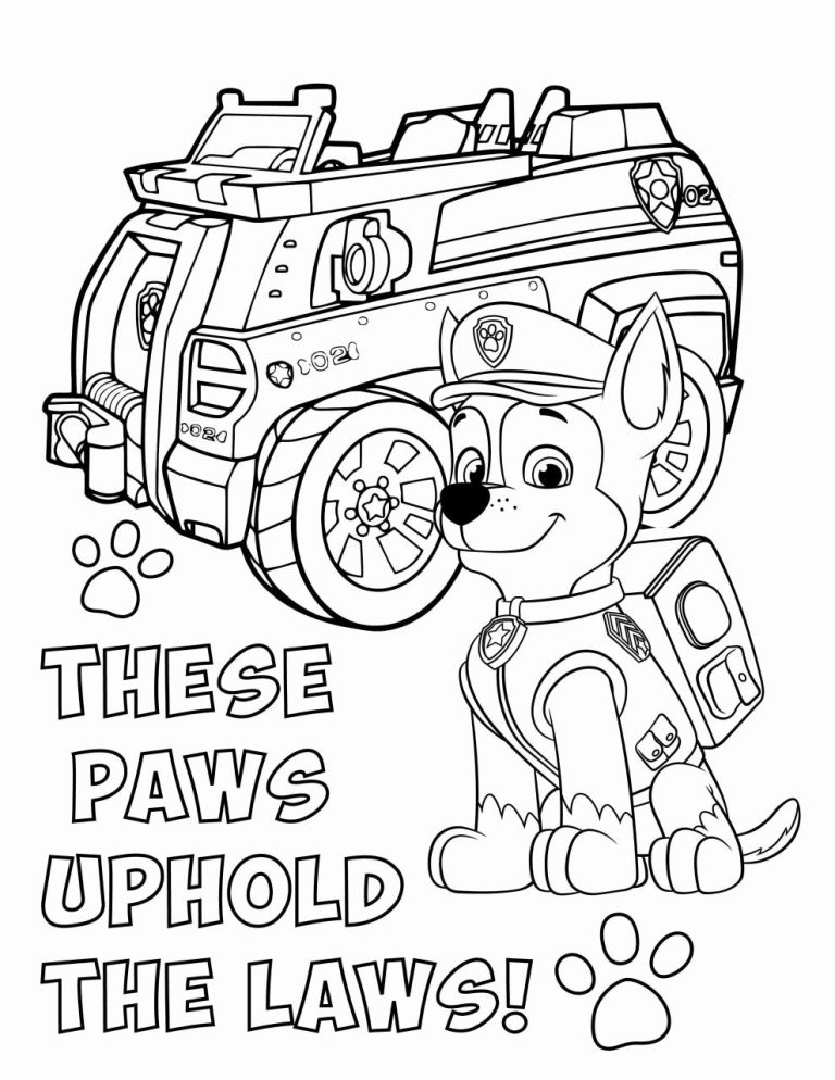 Full Size Paw Patrol Coloring Pages Chase
