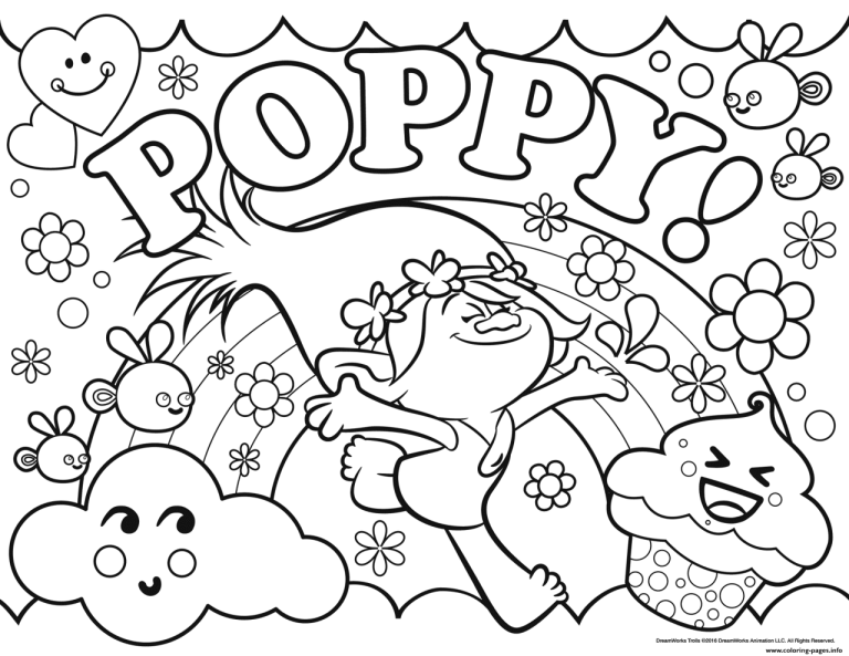 Trolls 2 Coloring Pages Poppy