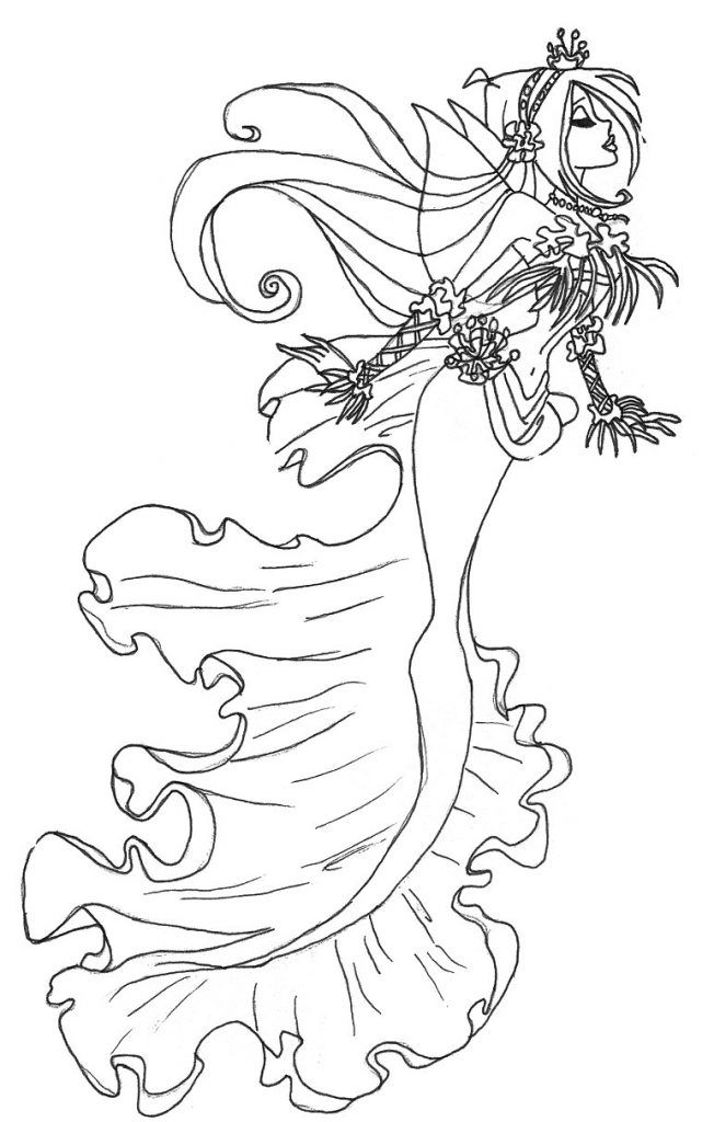 Mermaid Fairy Coloring Pages For Kids