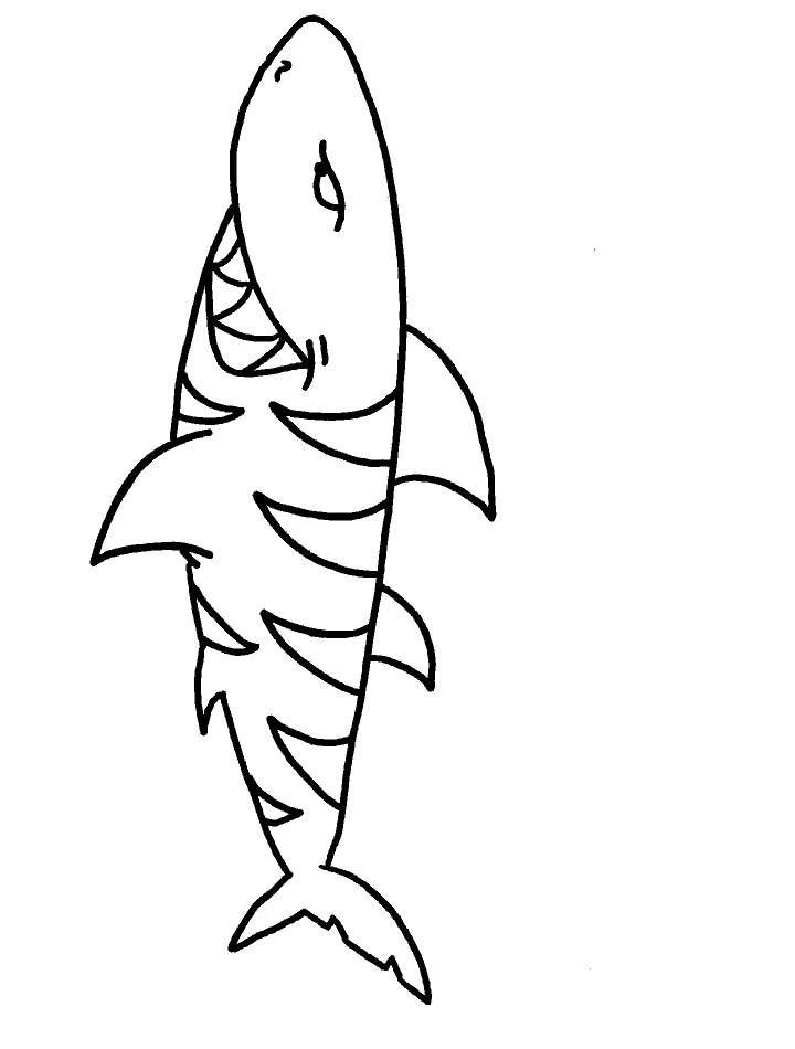 Easy Shark Coloring Pages For Kids