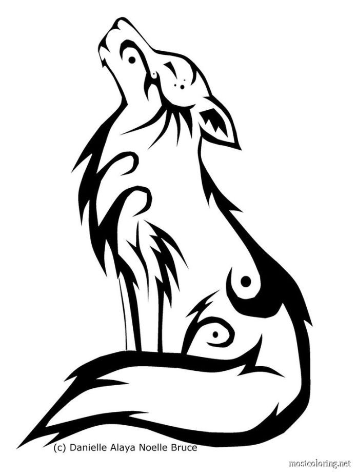 Hard Howling Wolf Coloring Pages