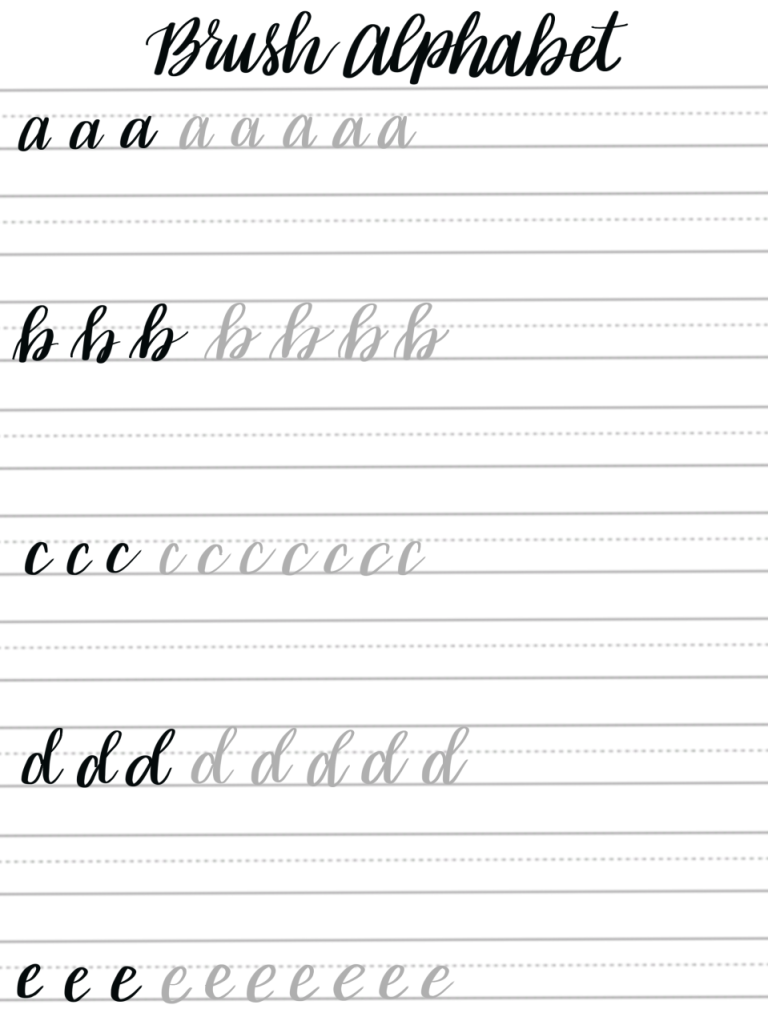 Free Calligraphy Alphabet Practice Sheets (pdf)