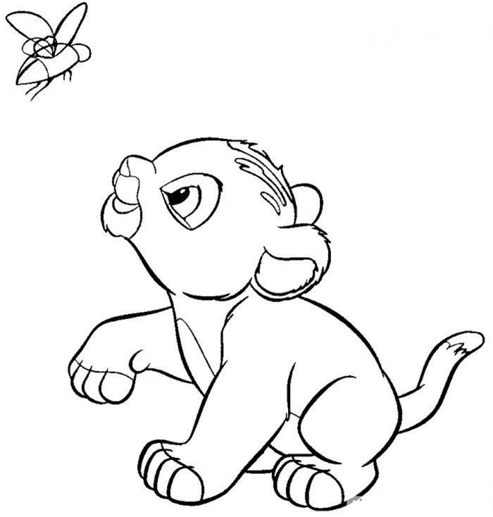 Easy Baby Lion Lion Coloring Pages