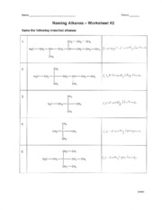 Naming Branched Alkanes Worksheet With Answers