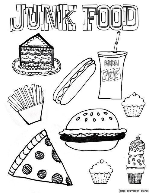 Fast Food Food Coloring Pages For Kids