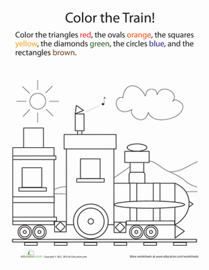 Coloring Worksheets For Kindergarten Shapes