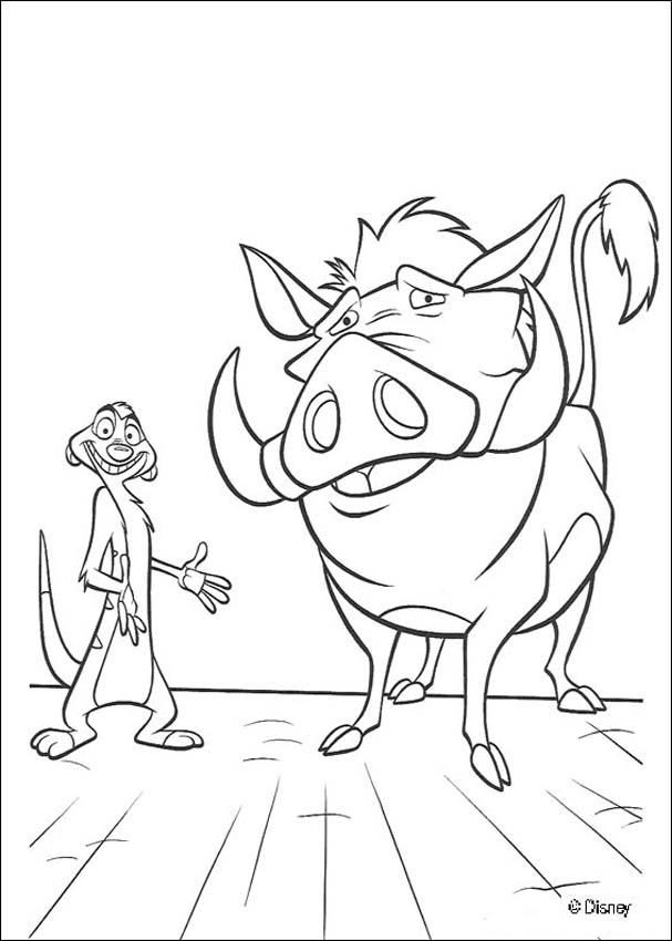 Timon And Pumbaa Lion King Coloring Pages