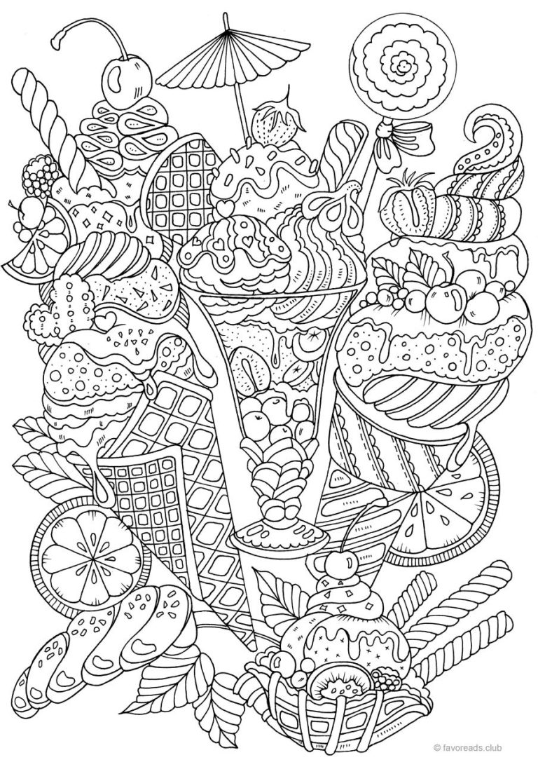 Cute Hard Ice Cream Coloring Pages