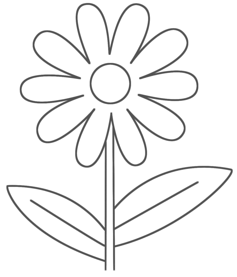 Easy Coloring Pages For Kids Flowers