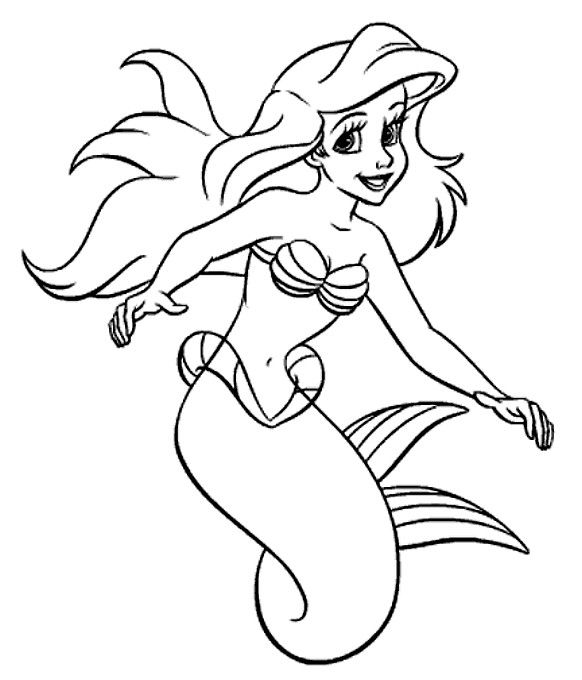 Printable Ariel Mermaid Coloring Pages