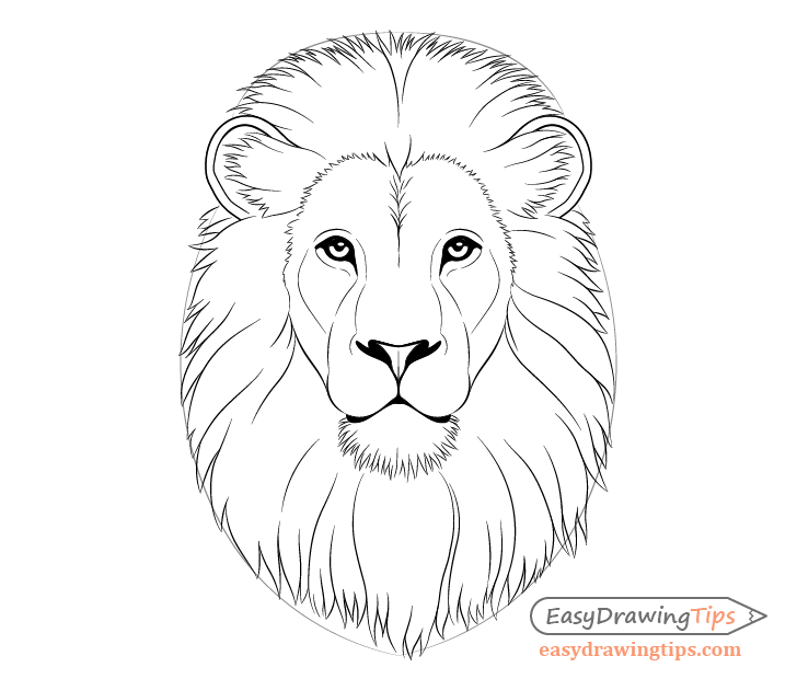 Simple Lion Face Coloring Pages